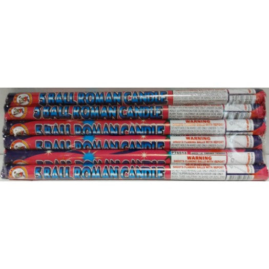 (C-050) 5 Ball Roman Candle (Case Pack: 48/6)