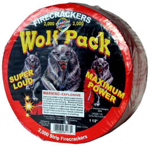 (F-017FC) 2,000 Strip Wolf Pack Crackers(Case Pack:8/2,000)
