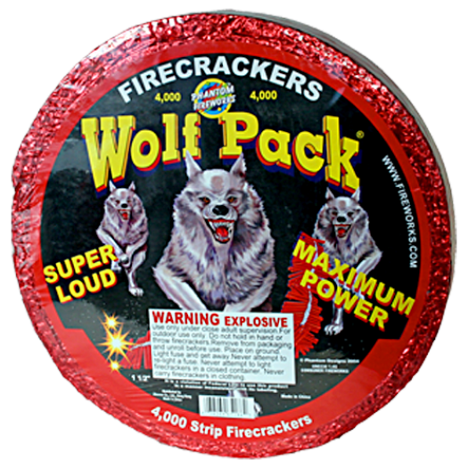 (F-018F) 4,000 Strip Wolf Pack Crackers(Case Pack:4/4000)