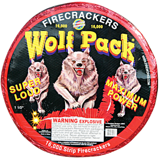 (F-019F) 16,000 Strip Wolf Pack Crackers(Case Pack:1/16,000)