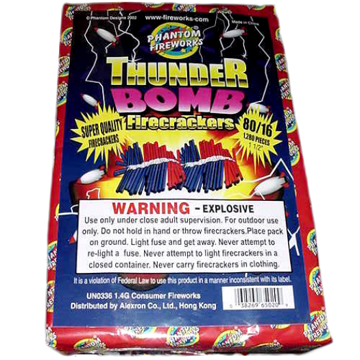 (F-020) 80/16 Firecrackers Thunder Bomb (Case Pack:12/80/16)