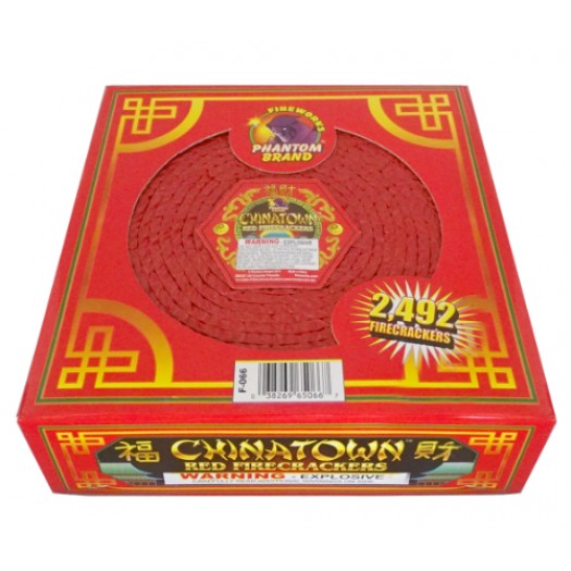 (F-066) Chinatown 2492 Roll All Red Firecrackers (Case Pack: 6/2492)