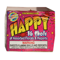 (G-012) Happy Fireworks, Med., 16 Shot (Case Pack:48/1)