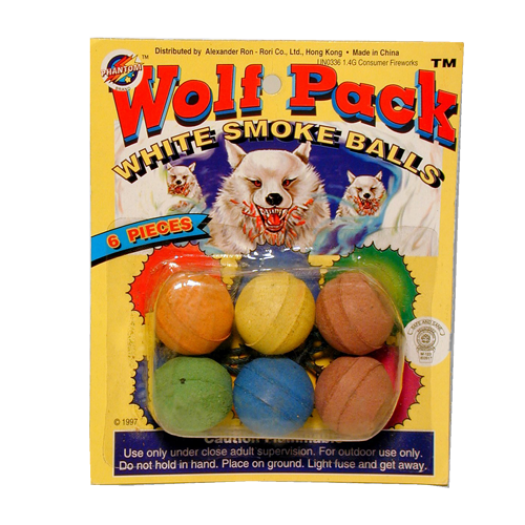 (P-013A) White Smoke Balls, Clay (Case Pack:20/12/6)