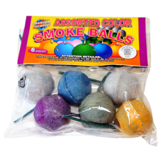 (P-014A) Color Smoke Ball/Clay 6 Pc. Box (Case Pack:20/12/6)