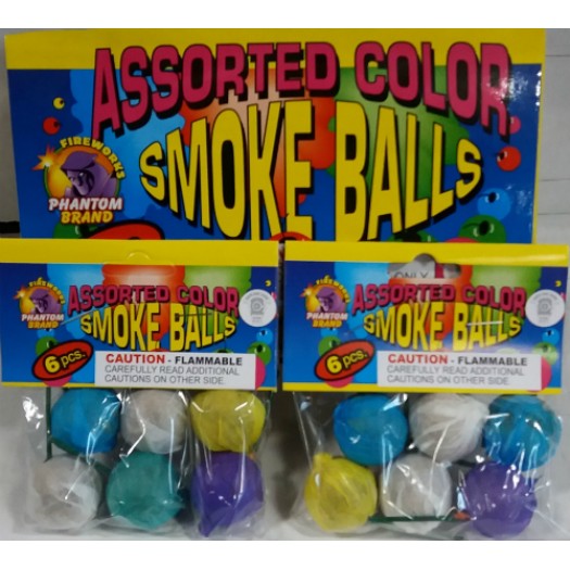 (P-019A) Assorted Color Smoke Balls (Case Pack: 20/12/6)