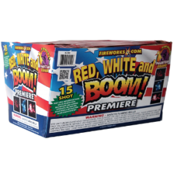 (G-280) Red, White, And Boom Premiere, 15 Shot (Case pack: 6/1)